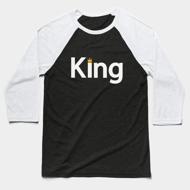 King being a king artistic typography design Baseball T-Shirt by DinaShalash